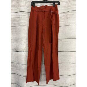 NWT Moon River Rust High-Waisted Wide-Leg Pants With Belt Size S